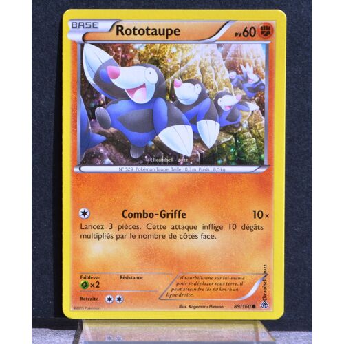 Carte Pokémon 89/160 Rototaupe Série Xy05 - Primo Choc Neuf Fr