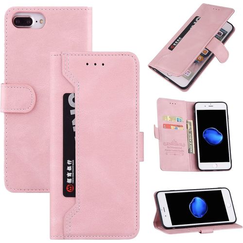 Coque Pour Iphone Se 2022, Coque Iphone Se 2020, Iphone 8/Iphone 7 Coque, Cuir Pu Portefeuille Protection Etui Housse Etui A Rabat Porte Cartes Support Coque Pour Iphone 7/8/Se2/Se3, Rose