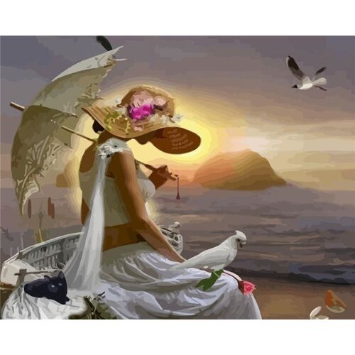Kits De Peinture Par Numéros De Pour Adultes, Bricolage, Peint À La Main Sur Toile Avec Image À L'huile Encadrée, Dessin, Coloration Par Numéro,Avec Cadre De Bricolage 40x50cm Lib38237