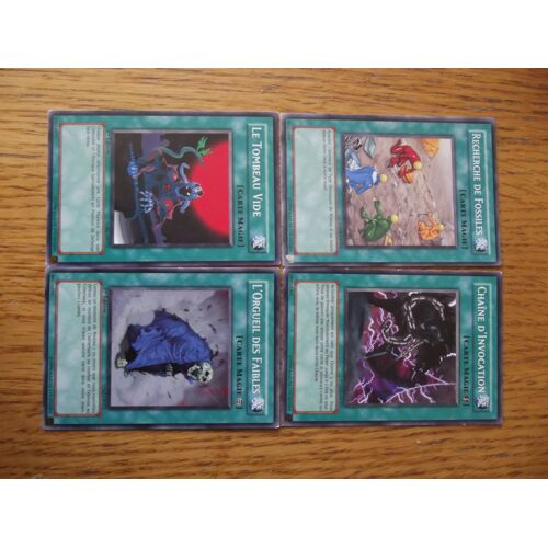 Chaîne D'invocation + Recherche De Fossiles + L'orgueil Des Faibles + Le Tombeau Vide (Yu Gi Oh)