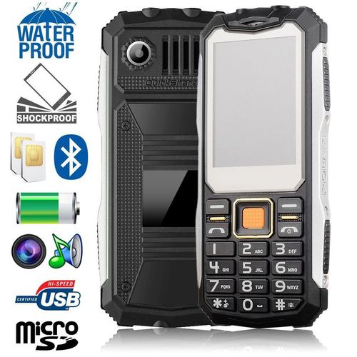 Téléphone Antichoc 2.0 Pouces Double SIM Mobile Antichoc 2G Étanche Bluetooth YONIS