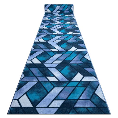 67x110 Cm Tapis De Couloir Antidérapant Romby Diamants Bleu Marine 67cm