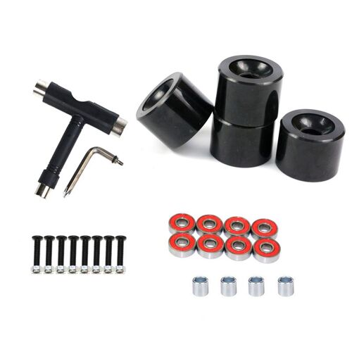 Ensemble De Roues De Skateboard À Double Inclinaison, Roue En Pu Avec Manchon De Roulement Assorti, Absorption Des Chocs