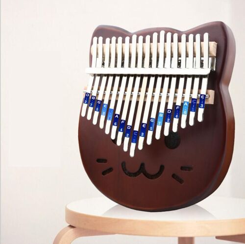 Piano À Pouce À Motif De Chat Mignon Kalimba-17 Touches, Cadeau De Noël Pour Enfants Et Adultes, Ancien Doigt Mbira En Bois Massif