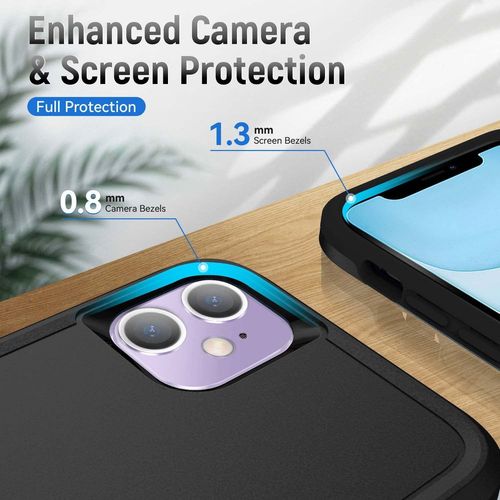 Coque Pour Iphone 11, Housse Armure Protection De Antichoc Anti-Rayures Coque Etui Pour Apple Iphone 11 6.1 Pouces (Noir)