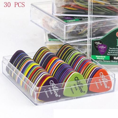 Médiator De Guitare Électrique Acoustique, 1 Boîte, 30 À 50 Plectres, Épaisseur 0.58 À 1.5mm