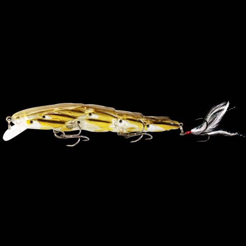Leurre Méné Rigide De Type Wobbler Pour La Pêche En Surface, Appât Artificiel Idéal Pour La Pêche À La Truite, À La Perche Ou Au Bar, Avec Plumes, Crankbait