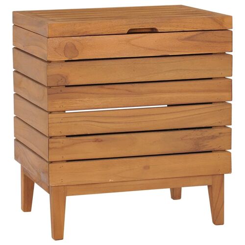 vidaXL Panier ¿¿ linge 40x30x45 cm Bois de teck massif