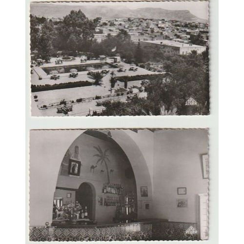 Bou Saada . Hotel Transatlantique . Bar . Piscine .1950 . Algerie