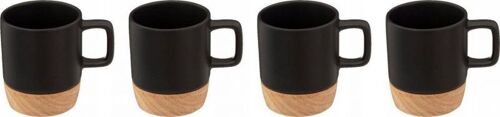 COFFRET 4 TASSES ET SOU TASSE BAMBOU BLACK 12 CL