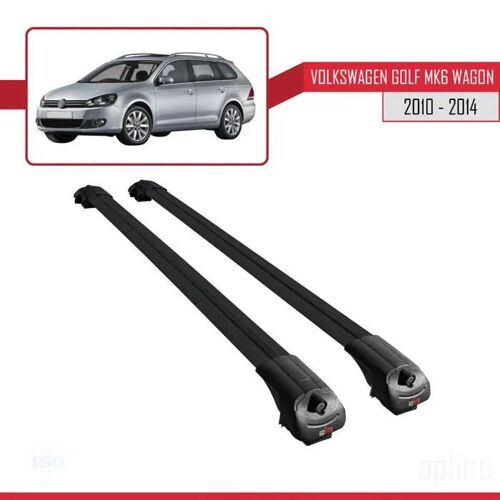 Barres De Toit - Ace-1 - Vw Golf Mk6 Wagon - Aluminium Noir - Charge Utile < 300 Kg - 2 Barres