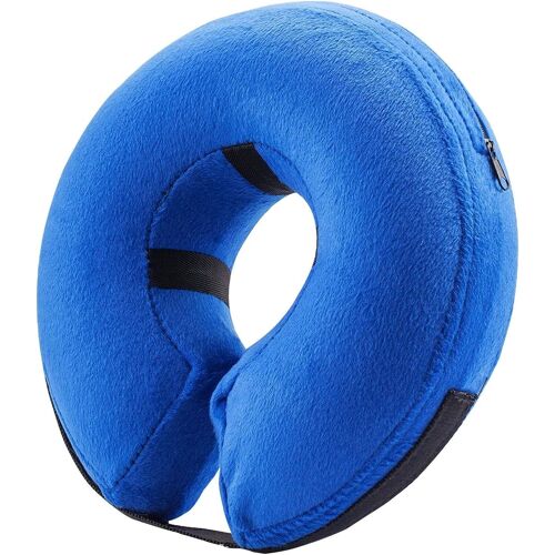 Collier Gonflable De Protection Pour Chat Et Chien - Le Collier De Recyclage Souple Pour Animaux De Compagnie Ne Bloquera Pas La Vision Du Collier E (Grand, Bleu)