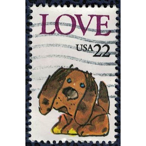 Etats Unis 1986 Oblitéré Used Love Puppy Dog Amour De Chiot