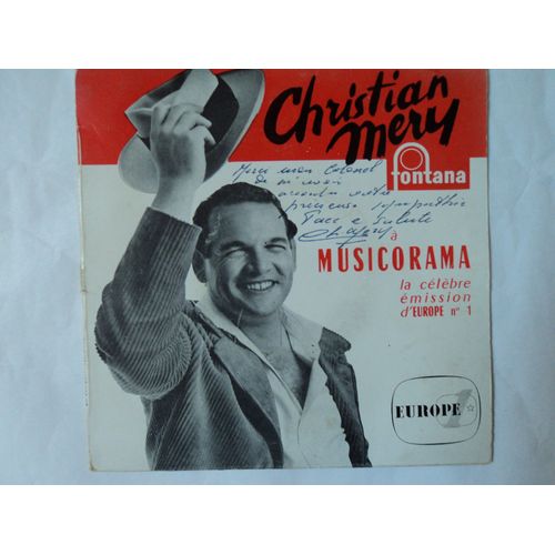 Christian Merry Dédicace La Pochette Du Disque 45t Histoires Corses