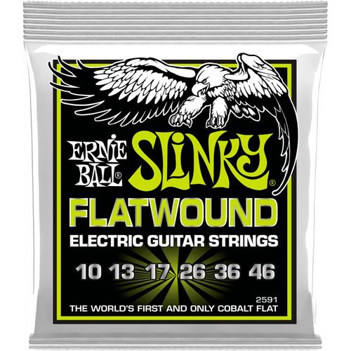 Ernie Ball 2591 - Cordes Filet Plat Regular Slinky Flatwound 10 - 46