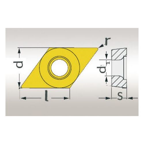 Plaquette avec revêtement 35° VNMG160408 - taille 16 - 5 pcs Optimum VNMG160408