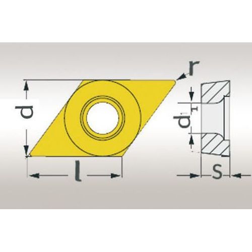 Plaquette avec revêtement 35° VNMG160408 - taille 16 - 5 pcs Optimum VNMG160408