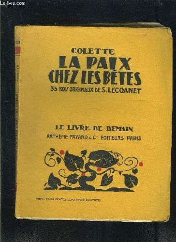 La Paix Chez Les Betes- Le Livre De Demain N°122