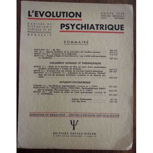 L'évolution Psychiatrique N° 31 : ... Du Père...