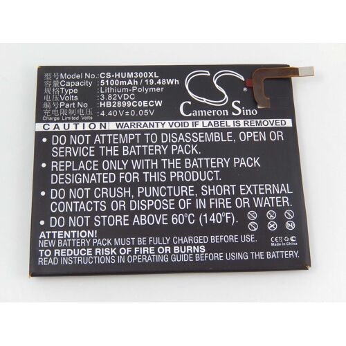 Vhbw Batterie Compatible Avec Huawei Mediapad Btv-Dl09, M3 Td-Lte Tablette Pad (5100mah, 3,82v, Li-Polymère)