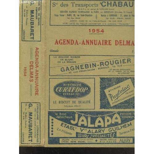 Agenda Annuaire Delmas Gironde 1954