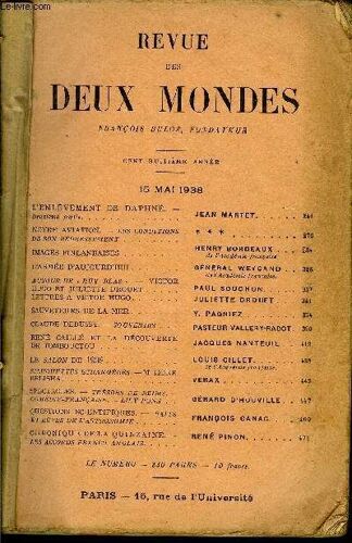 Revue Des Deux Mondes Cviiie Annee N°2 - L'enlèvement De Daphné. - Deuxième Partie. Jean Martet..Notre Aviation. ¿ Les Conditions De Son Redressement.. * * *. Images Finlandaises. Henry ...