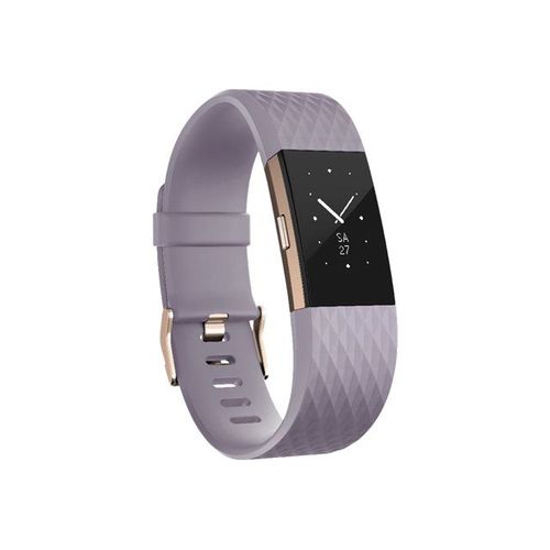 Fitbit Charge 2 - Special Edition - rose or - Tracker d'activités avec bracelet - lavande - taille du bracelet : L - monochrome - Bluetooth - 32 g