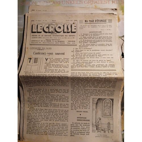 Le Croisé Organe De La Croisade Eucharistique Des Enfants N°218 10/1943