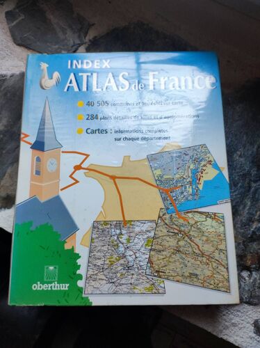 Collectif: " Index Atlas De France - Liste Des Localités Nomenclature Des Communes Cartes Départementales Et Plans De Villes" - Oberthur - 1997 - Format Album Relié - Géographie - France