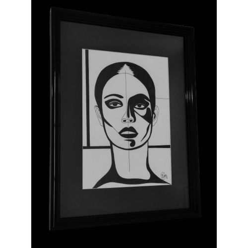 ELLE - tableau noir et blanc