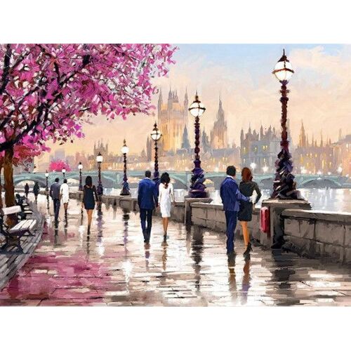 Kits De Peinture Par Numéros De Pour Adultes, Bricolage, Peint À La Main Sur Toile Avec Image À L'huile Encadrée, Dessin, Coloration Par Numéro,Avec Cadre De Bricolage 40x50cm Lib05396