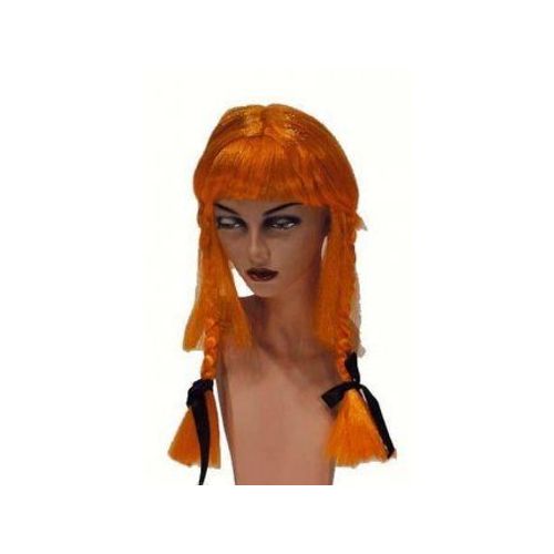 Perruque Femme Tresses Orange - Accessoires De Deguisements
