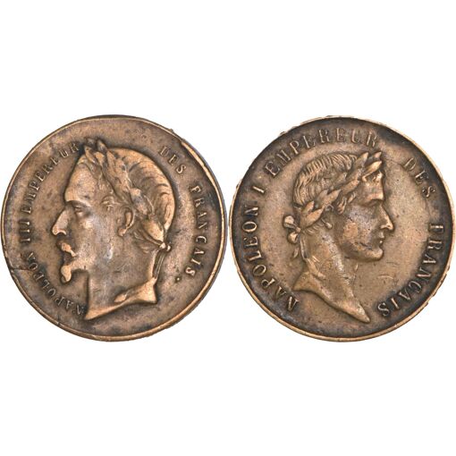 Ecrin à Bijou Ancien en Cuir pour Médaille Pendentif XIXè Napoléon III