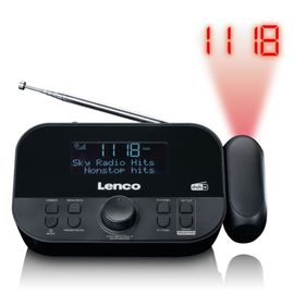 Radio-réveil DAB+/FM avec projection de l'heure CR-615BK Noir