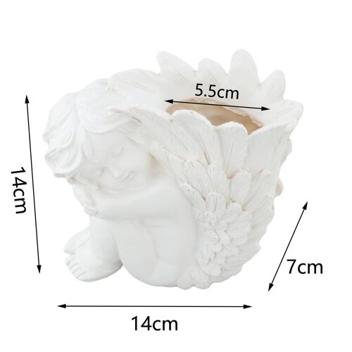 Vase à fleurs en forme d'ange fille, Pot Succulent de bureau pour chambre à coucher salon bibliothèque