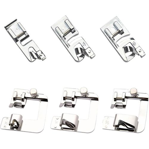 KAL-Lot De 6 Pieds À Coudre, Pieds Pour Ourlets, Accessoires Multifonctions Pour Machine À Coudre, Pied Pour Fermeture Éclair Invisible, Accessoires Universels Pour Machine À Coudre