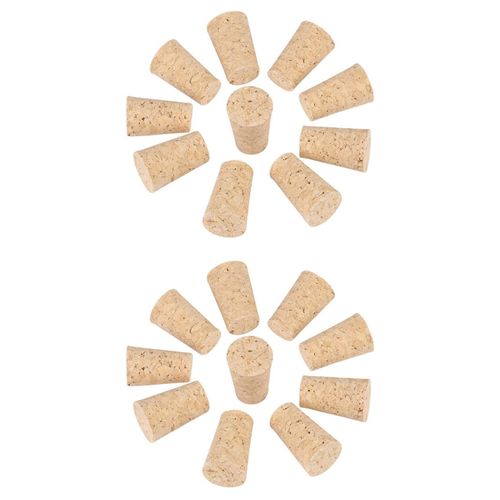 Bouchon de Bouteille En Bois, Bouchons En Bois Tendre, Bouchon de Bouteille de Bière En Liège Conique 60 Pièces Séries