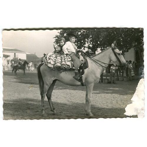 Carte Postale - " Pélerinage De La " Rosée " - Couple Typique Infantile A Cheval " - Sevilla - Espagne