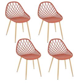 Paris Prix - Lot De 4 Chaises Design "Malaga" 80cm Terracotta