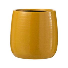 Paris Prix - Cache-Pot En Céramique "Uni" 16cm Ocre