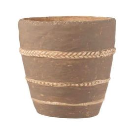 Paris Prix - Cache-Pot En Terre Cuite "Tressé" 24cm Marron