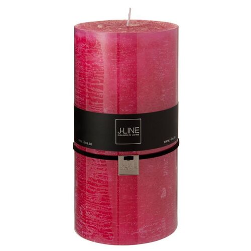 Bougie Cylindrique Déco "Junina" 20cm Fuchsia
