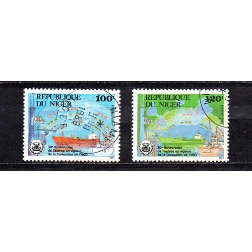 Niger- Lot De 2 Timbres Oblitérés- Convention De L' Imo