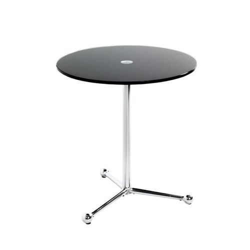 Paris Prix - Table D'appoint Design "Limana" 50cm Noir & Chromé