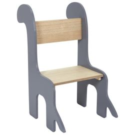 Paris Prix - Chaise Enfant Design "Dino" 60cm Gris & Naturel