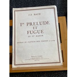 Jean-Sébastien Bach 1er Prélude Et Fugue Du Clavier Tempéré Partition Ed. Combre