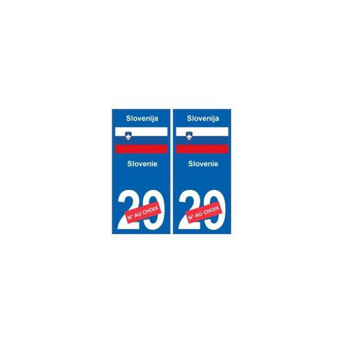 Slovénie Slovenija Sticker Numéro Département Au Choix Autocollant Plaque Immatriculation Sticker Auto - Couleur : Droits - Angles : Droits