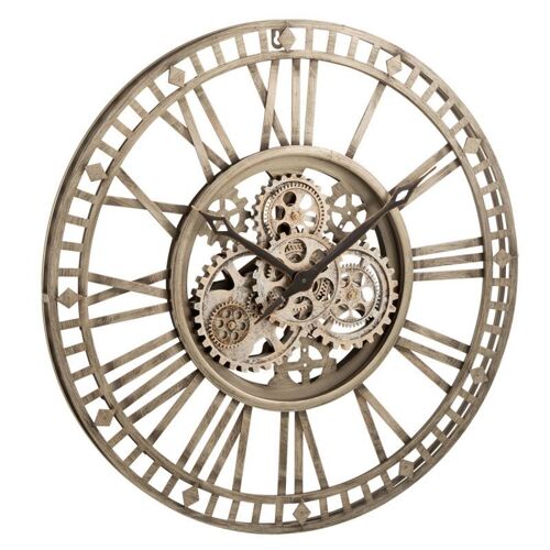 Horloge Murale Design "Chiffres Romains" 60cm Gris