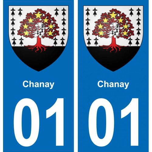 01 Chanay Blason Autocollant Plaque Stickers Ville - Droits