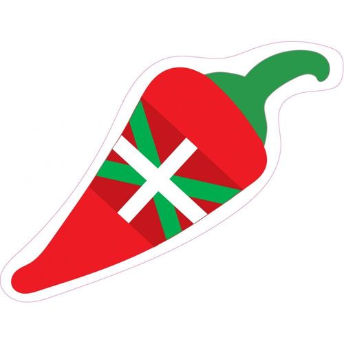 Piment D'espelette Drapeau Pays Basque Transparent Autocollant Adhésif Sticker Logo36 - Taille : 12 Cm